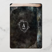Gothic Spellbinding  Gothic Boek Baby shower Folie Uitnodiging (Achterkant)