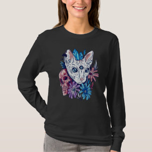 Gothic Sphynx Cat Mystic Crystal Cat Witchcraft Go T-shirt
