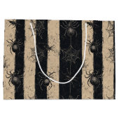 Gothic Spider en Web Gestreepte Halloween Patroon Groot Cadeauzakje (Achterkant)