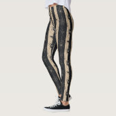 Gothic Spider en Web Gestreepte Halloween Patroon Leggings (Links)