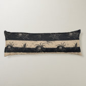 Gothic Spider en Web Gestreepte Halloween Patroon Lichaamskussen (Achterkant)