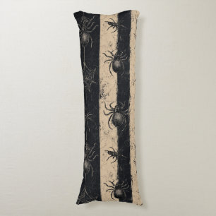 Gothic Spider en Web Gestreepte Halloween Patroon Lichaamskussen