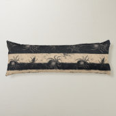 Gothic Spider en Web Gestreepte Halloween Patroon Lichaamskussen (Voorkant)