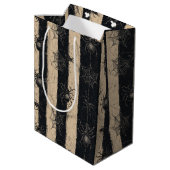 Gothic Spider en Web Gestreepte Halloween Patroon Medium Cadeauzakje (Achterkant Gekanteld)