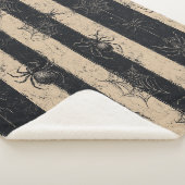 Gothic Spider en Web Gestreepte Halloween Patroon Sherpa Deken (3/4)
