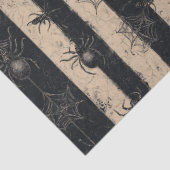 Gothic Spider en Web Gestreepte Halloween Patroon Tissuepapier (Detail)
