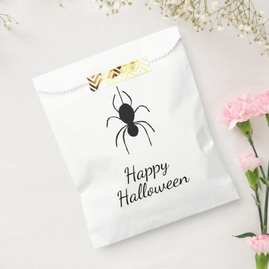 Gothic Spider Halloween Party Eenvoudig Zwart Wit Bedankzakje (Gezegeld)