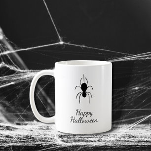 Gothic Spider Halloween Party Eenvoudig Zwart Wit Koffiemok