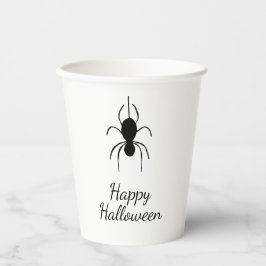 Gothic Spider Halloween Party Eenvoudig Zwart Wit Papieren Bekers