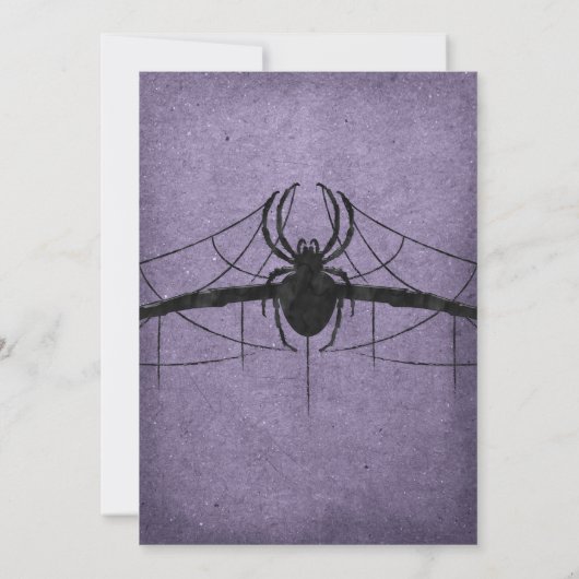 Gothic Spider Halloween Wedding Kaart (Achterkant)