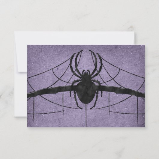 Gothic Spider Halloween Wedding RSVP (Achterkant)