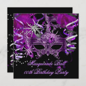 Gothic Spider Masquerade Mask Paars Black Kaart (Voorkant / Achterkant)