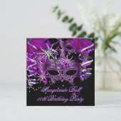 Gothic Spider Masquerade Mask Paars Black Kaart (Staand voorkant)