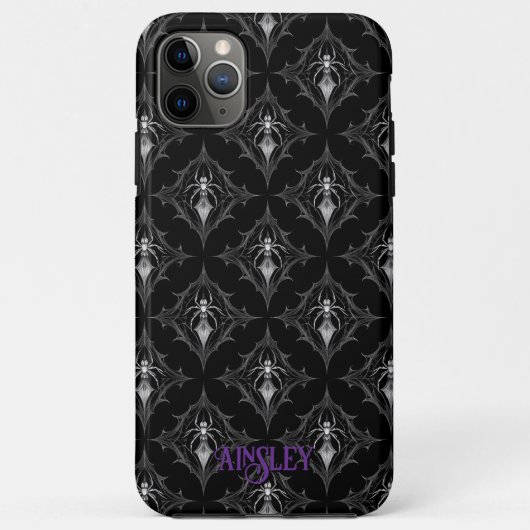Gothic Spider Pattern Black Case-Mate iPhone Case (Achterkant)