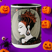 Gothic Spider Queen, Donker en Elegant Halloween Mok