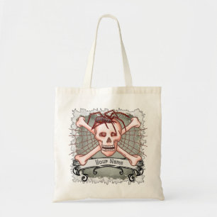 Gothic Spider Skull canvas tas