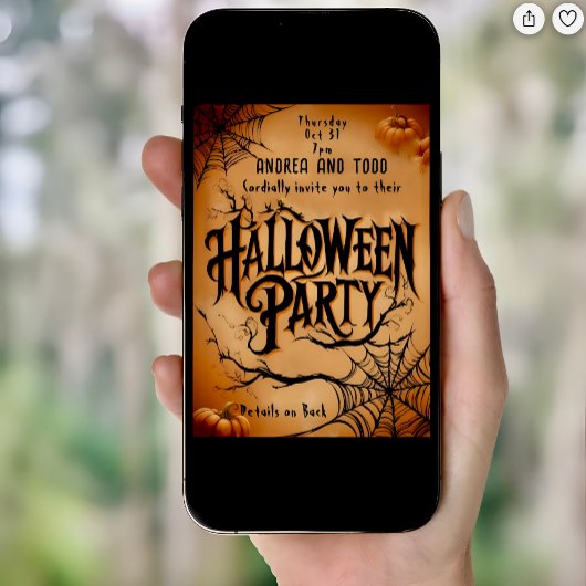  gothic spider web bewerkbaar Halloween Party Kaart