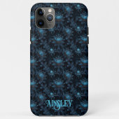 Gothic Spider Web Bloemen Zwart en Blauw Case-Mate iPhone Case (Achterkant)
