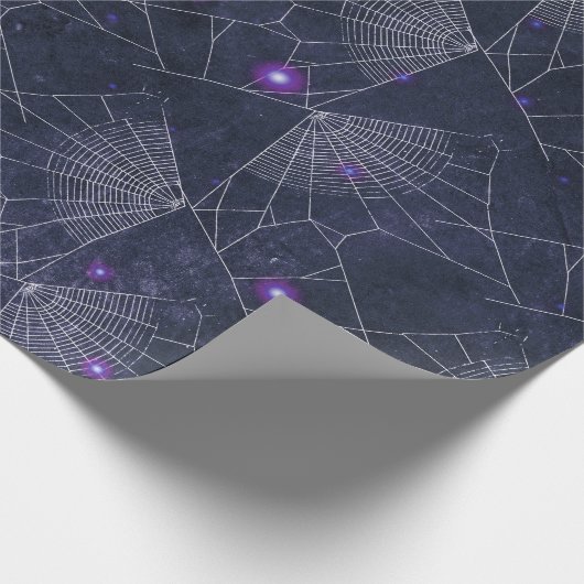 Gothic Spider Web Halloween Pattern Cadeaupapier (Hoek)