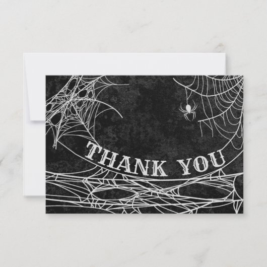 Gothic Spider Web Halloween Wedding of Shower dan Bedankkaart (Voorkant)