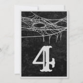Gothic Spider Web Halloween Wedding Table Number Bedankkaart (Voorkant)