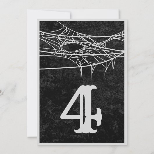 Gothic Spider Web Halloween Wedding Table Number Bedankkaart (Achterkant)