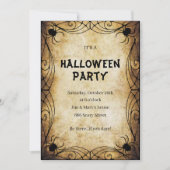 Gothic Spiders Halloween Party Kaart (Voorkant)
