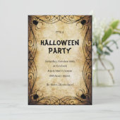 Gothic Spiders Halloween Party Kaart (Staand voorkant)