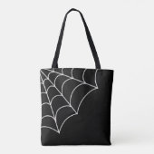Gothic Spiderweb Black en White, op maat gemaakt Tote Bag (Achterkant)