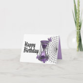 Gothic Spiderweb en Hourglass Birthday Kaart (Voorkant)