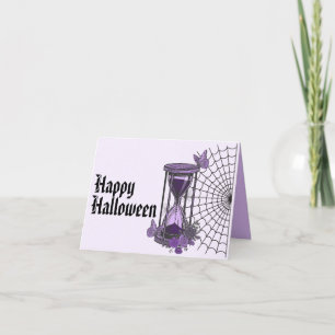 Gothic Spiderweb en zandloper Halloween Kaart