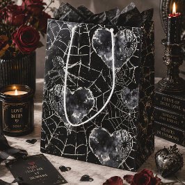 Gothic Spinnenweb Hartjes Griezige Valentijn Medium Cadeauzakje