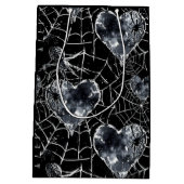 Gothic Spinnenweb Hartjes Griezige Valentijn Medium Cadeauzakje (Achterkant)