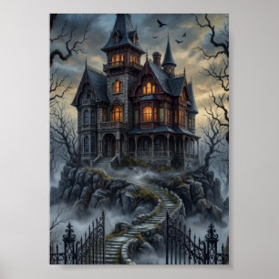 Gothic Spookhuis Victoriaans Donker Academisme Poster