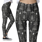 Gothic Spooky Architectuur Dark Alien Spinnenweb Leggings