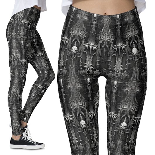 Gothic Spooky Architectuur Dark Alien Spinnenweb Leggings