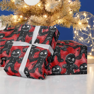 Gothic Spooky Christmas Gingerbread Cadeaupapier