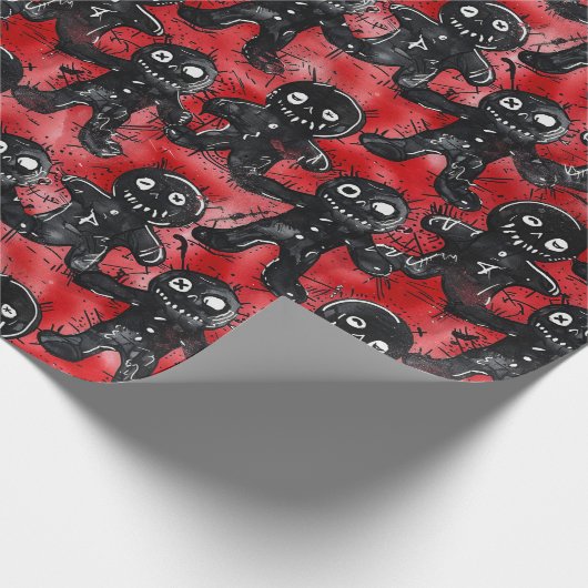 Gothic Spooky Christmas Gingerbread Cadeaupapier (Hoek)