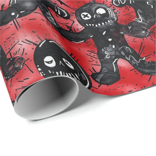 Gothic Spooky Christmas Gingerbread Cadeaupapier (Rol Hoek)