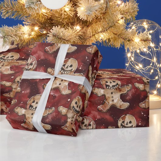 Gothic Spooky Christmas Gingerbread Cadeaupapier (Feestdagen)