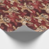 Gothic Spooky Christmas Gingerbread Cadeaupapier (Hoek)