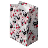 Gothic Spooky Christmas Skulls Medium Cadeauzakje (Achterkant Gekanteld)