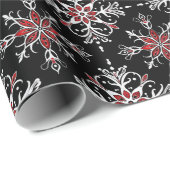 Gothic Spooky Christmas sneeuwvlokken Cadeaupapier (Rol Hoek)