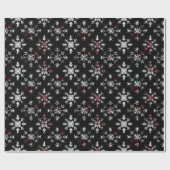 Gothic Spooky Christmas sneeuwvlokken Cadeaupapier (Vlak)