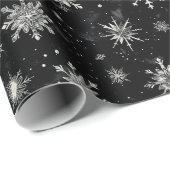Gothic Spooky Christmas sneeuwvlokken Cadeaupapier (Rol Hoek)