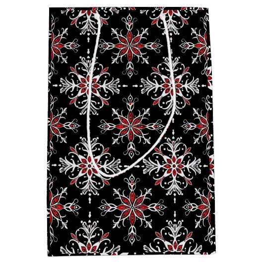 Gothic Spooky Christmas sneeuwvlokken Medium Cadeauzakje (Voorkant)