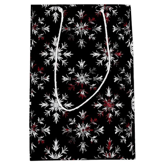 Gothic Spooky Christmas sneeuwvlokken Medium Cadeauzakje (Voorkant)