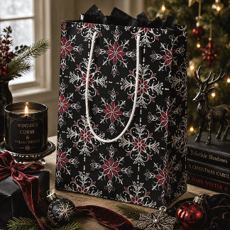 Gothic Spooky Christmas sneeuwvlokken Medium Cadeauzakje