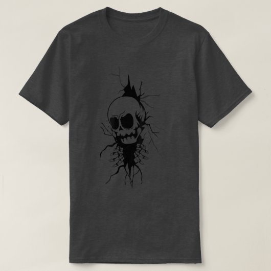 Gothic Spooky Creepy Skeleton doorbreken T-shirt (Design voorkant)
