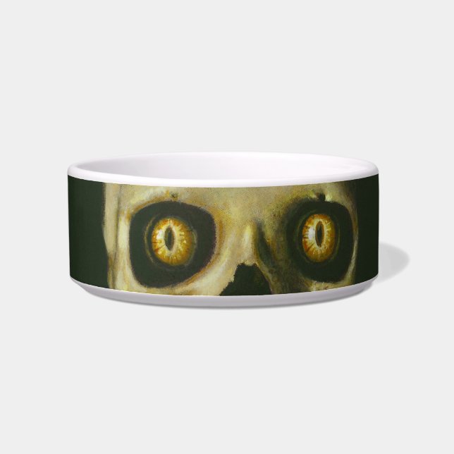 Gothic Spooky Eyes Pet Bowl Voerbakje (Links)